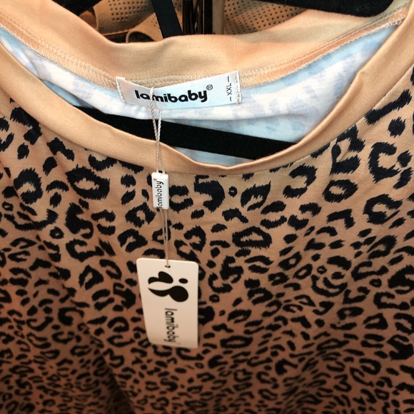 lamibaby Leopard Print Long Sleeve Crew Neck Top - Picture 5 of 6